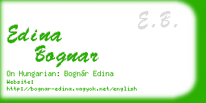 edina bognar business card