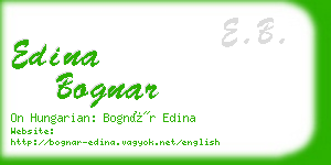 edina bognar business card